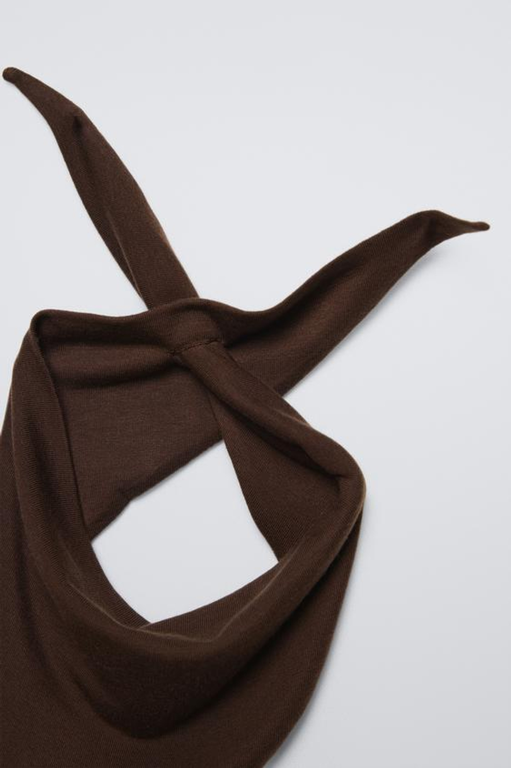 ZARA ЛОНГСЛИВ ИЗ СМЕСОВОЙ ШЕРСТИ С ШАРФОМ, КОРИЧНЕВЫЙ