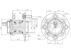 Ступица задняя (с ABS) UNIO HUB-20164