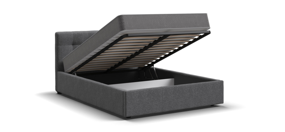 Белла Кровать+ПМ 140 Рогожка Мальмо серый