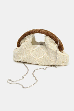 ZARA КЛАТЧ С ДЕКОРАТИВНЫМИ ДЕТАЛЯМИ, ЭКРЮ