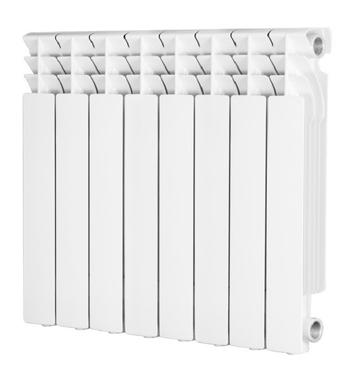 Радиатор алюминиевый Radena 500/100 боковое подключение белый 8 секций