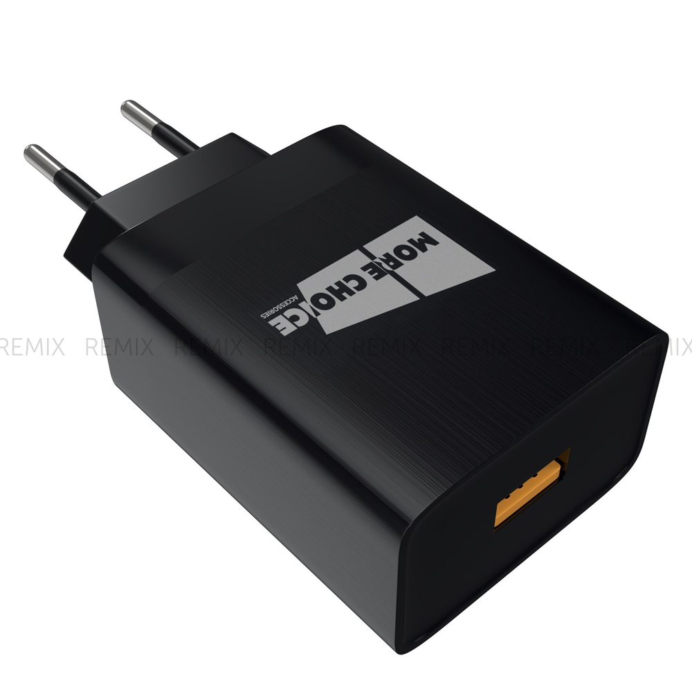 СЗУ 1USB 3.0A QC3.0 быстрая зарядка More choice NC52QC (Black)