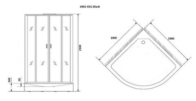 Душевая кабина Niagara Premium NG-6902-01G BLACK