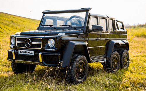 Электромобиль детский "Mercedes-Benz G63-AMG 4WD" шестиколёсный,  чёрный, 12V