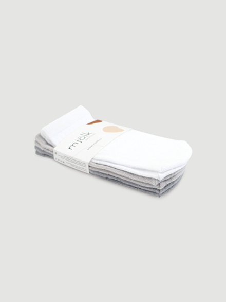 Носки детские в рубчик Mjölk White/Light Grey/Dark Grey, сет из 3х