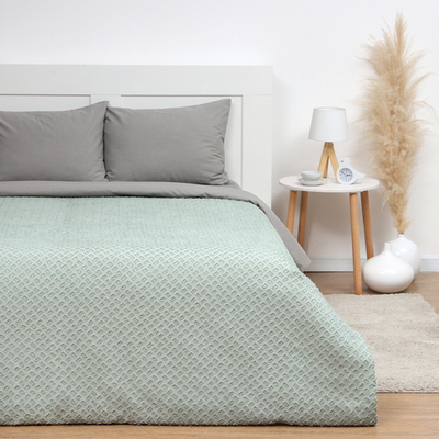 Покрывало LoveLife Tufting: Квадрат цв.зеленый, 200*230±5см, микрофайбер, 100% п/э