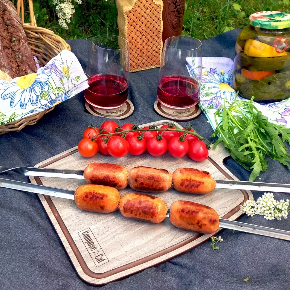 Подставка под кружку Бирдекель 9.5x9.5см ComposeEat Fashion травертин капучино