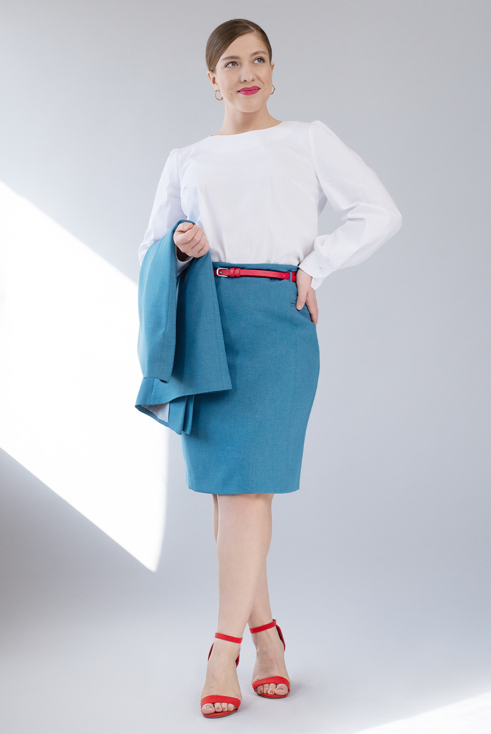 Юбка карандаш 1047Аа-55, ниагара #48Н011047Аа-55