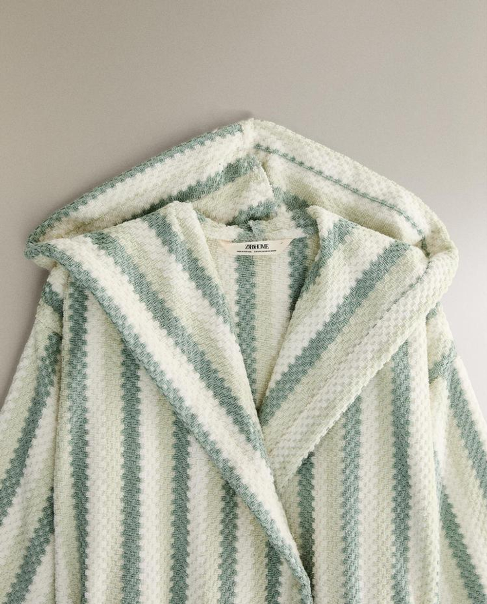 ZARA HOME МЯГКИЙ ЖАККАРДОВЫЙ ХАЛАТ, СИНИЙ