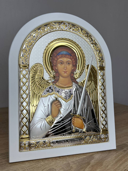 Ангел Хранитель, арочная, белое дерево, 175х225