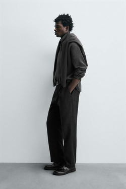 ZARA МЯГКОЕ ТРИКОТАЖНОЕ ПОЛО, АНТРАЦИТОВО-СЕРЫЙ