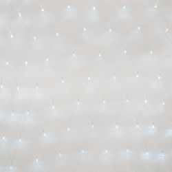 ULD-N1515-96-TTK WHITE IP44 Сетка светодиодная с эффектом мерцания. 1.5х1.5м. Соединяемая. 96 светодиодов. Белый свет. Провод прозрачный. TM Uniel