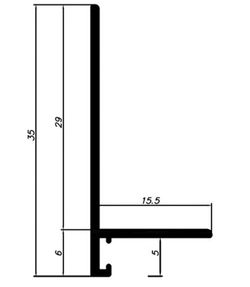 Щелевой плинтус Pro Design Mini L 601 коньяк, 2700x15,5x35 мм