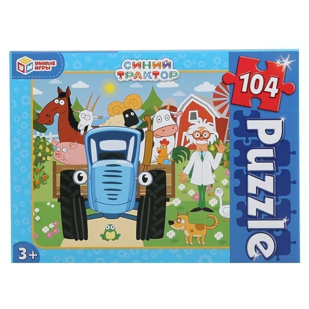 Пазл 104эл. "Синий трактор" коробка 4630115523512 (Умные игры)