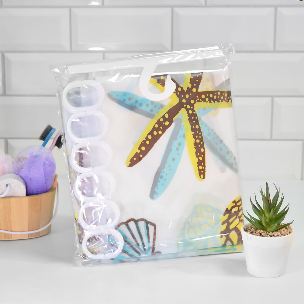 Штора для ванной 180*180см, PEVA