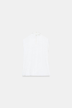 ZARA АТЛАСНЫЙ ТОП НА ЗАПÁХЕ, БЕЛЫЙ