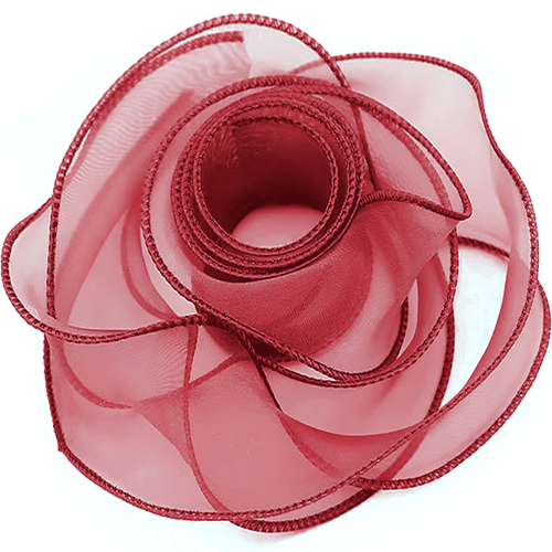 Лента Органза с леской, Вишневый 4 см К