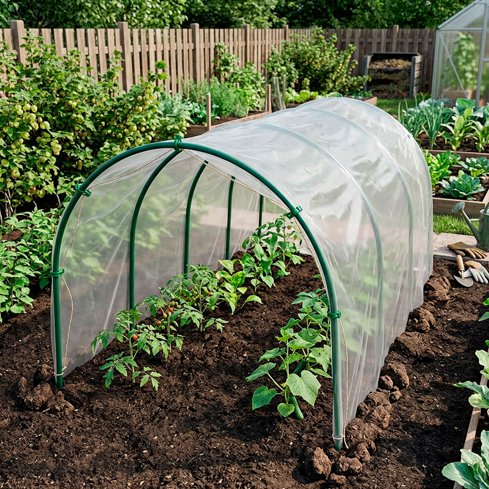 Дуга парниковая металлическая 4м в ПВХ (комплект 6 штук), ширина 1м, высота 1,6м Садовита