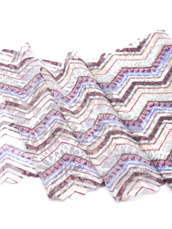 03-240 ОПТ Кружево эластичное 22 см, Maya, ментол/лаванда/слива/персик