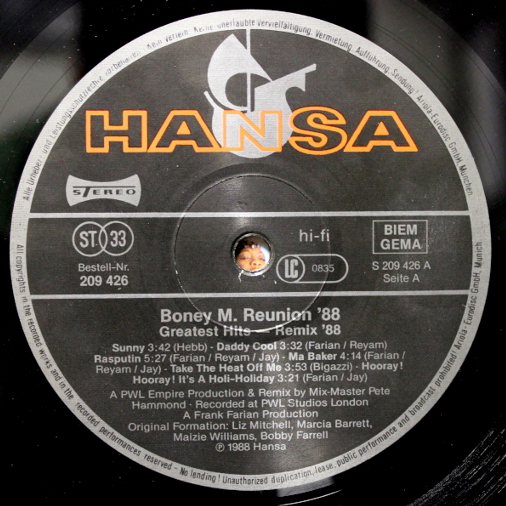 Boney M. / Greatest Hits Of All Times - Remix '88 (LP)