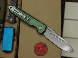 Нож Pro-Tech PDW Invictus Green - рукоять зеленая, серя кнопка и клинок