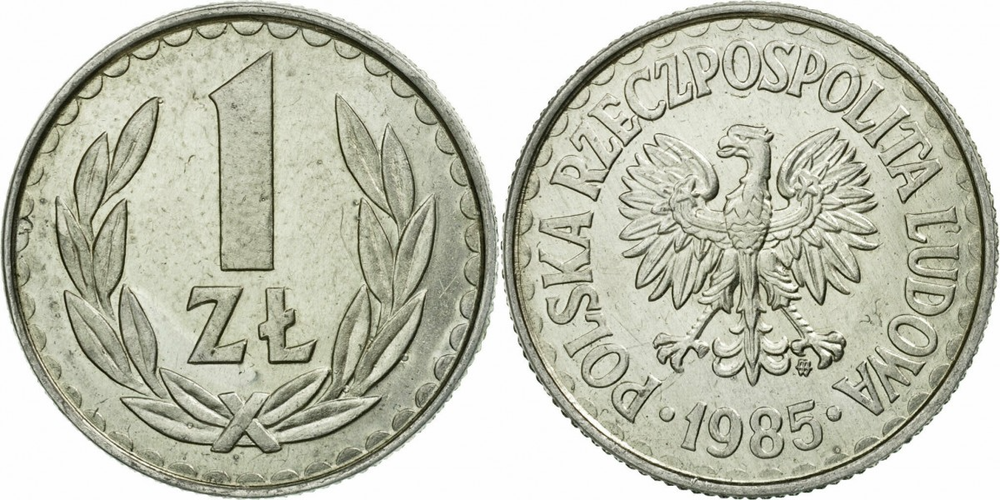 Польша 1 злотый, 1957-1985 Герб XF