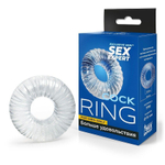 Прозрачное эрекционное кольцо с ребрышками