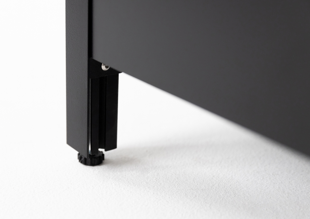 Шкаф напольный Lounge D-03, 90 см, черный/серый каспий