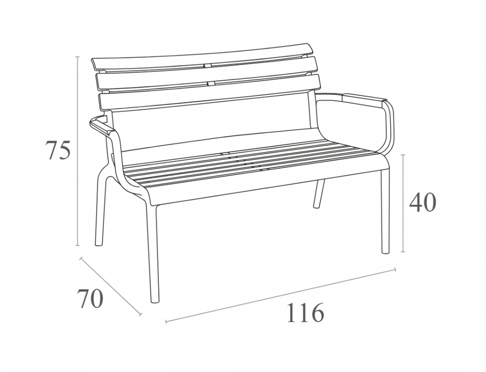 Диван пластиковый двухместный Paris Lounge