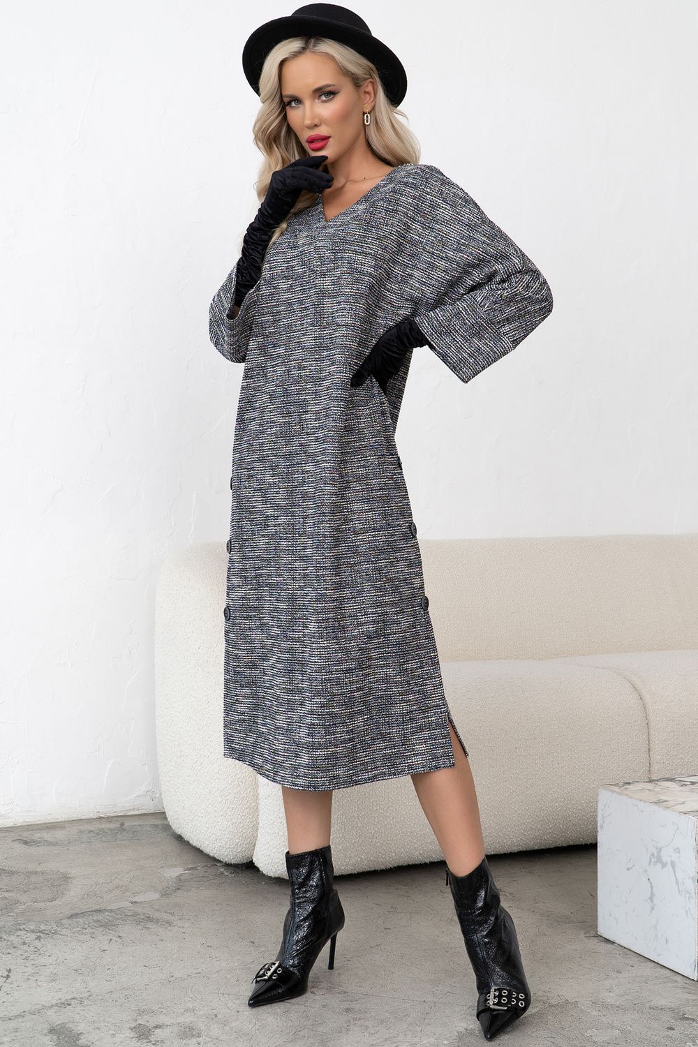 Платье Шарм (графит/синий) Р11-1251 Nikol