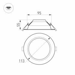 Светильник IM-CYCLONE-R115-10W Day4000-MIX (WH, 90 deg) (Arlight, IP40 Металл, 3 года) 022517(1)