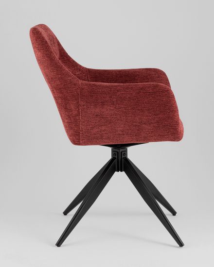 Стул обеденный поворотный Eva винно-красный рогожка 