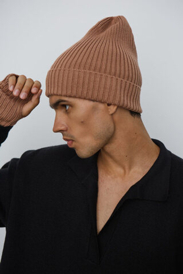 Шапка вязаная, мокко