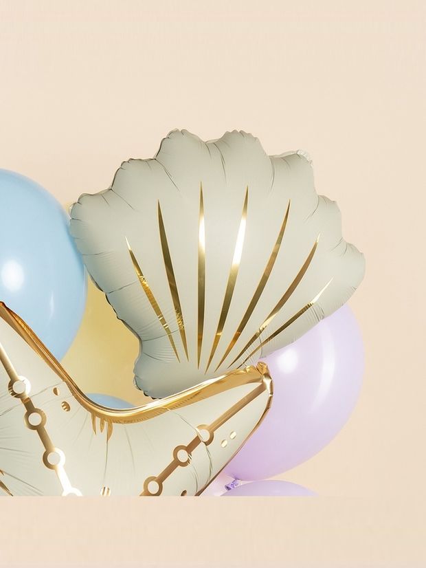 Воздушный шар фольгированный 21" «Морская ракушка», кремовый сатин (БГ-30)