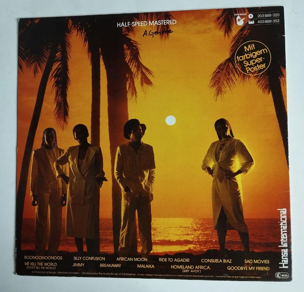 Винтажная виниловая пластинка LP Boney M Boonoonoonoos (Germany 1981)