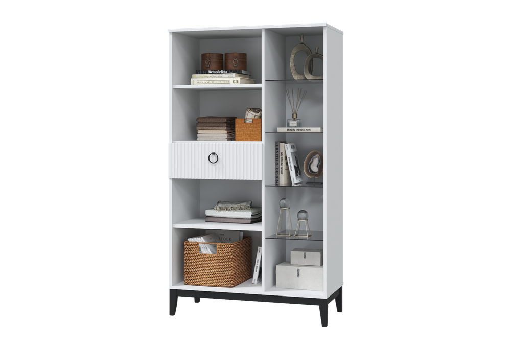 Шкаф-витрина 1 стекл. дверка + 1 ящик "Шарлиз" на ножках