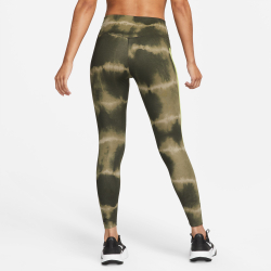 Женские теннисные брюки Nike Dri-Fit One Luxe Mid-Rise All Over Print Tight Women - Green