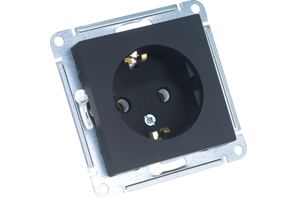 ATN001043 Schneider AtlasDesign Розетка 1гн с З/К с/у карбон механизм 16А