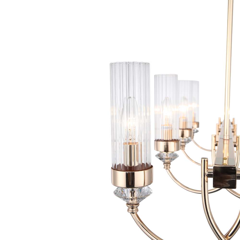 SL1402.223.08 Люстра подвесная ST-Luce Латунь/Прозрачный E14*8 40W ЭЛЕГРА