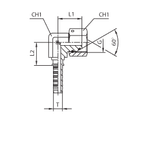 Фитинг DN 20 BSP (Г) 3/4 (90)  compact (o-ring)
