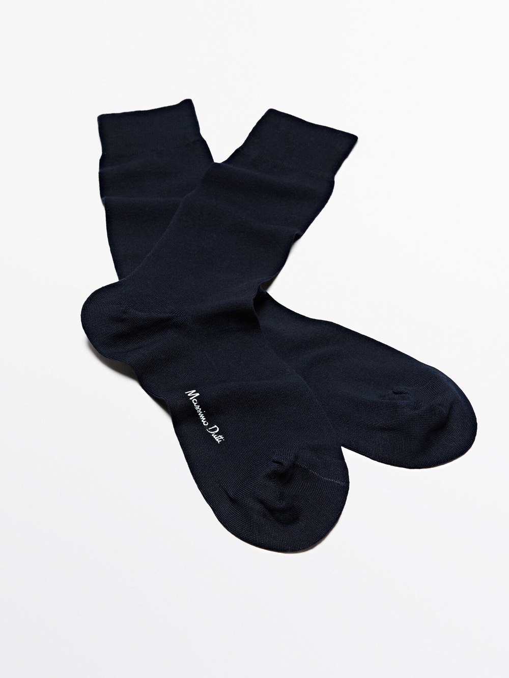 Massimo Dutti Высокие носки из прочного смесового хлопка, черный