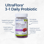 Metagenics, UltraFlora®, ежедневный пробиотик 3 в 1, ягодный, 60 жевательных таблеток