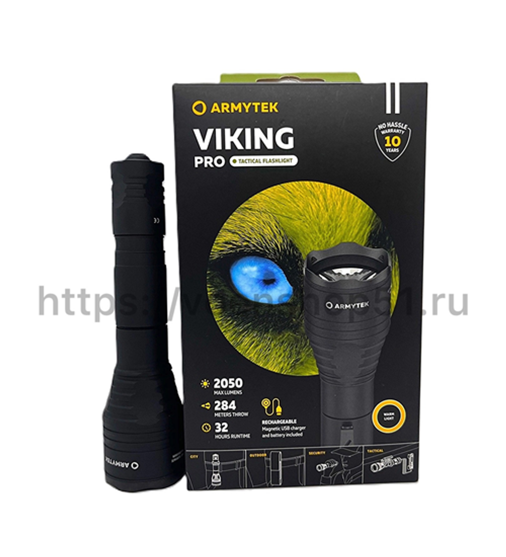 Фонарь Armytek Viking Pro Magnet USB Теплый