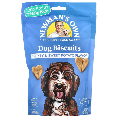 Newman's Own Organics, Собачье печенье, индейка и батат, 284 г (10 унций)