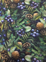 Футер 2х нитка петля Шишки и Голубика