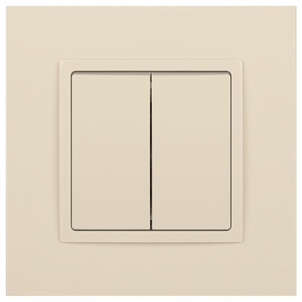 Переключатель ЭРА Elegance 14-1106-02 двойной 10АХ-250В, IP20 слоновая кость
