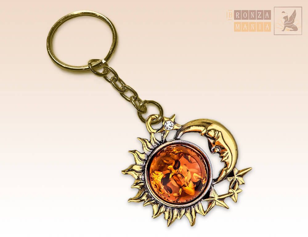 брелок День и ночь (с янтарем)