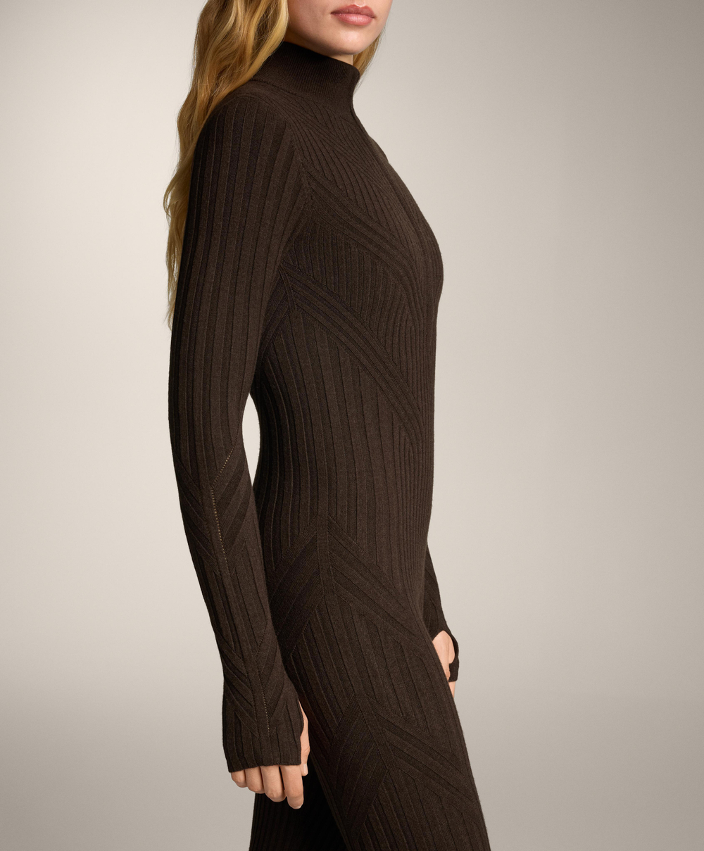 Oysho Термокомбинезон Base Layer в рубчик, темно-коричневый