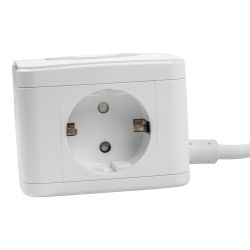 S-GCD2-1.5SBU WHITE Удлинитель серии Standard. с-з. шнур 1.5м. 2 гнезда. 3 USB. 16А. Белый. ТМ Uniel