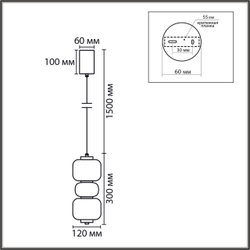 8324/20L LEDIO LN26 377 бронза/белый, металл/стекло Подвес LED 10W 4000K 220V TAISHA